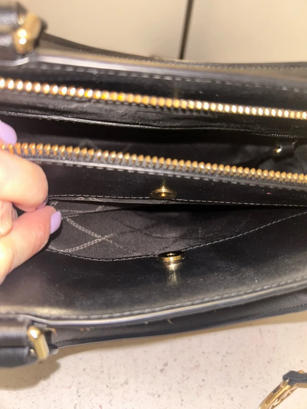 Michael Kors Animal-Print Satchel in Black and Brown - Picture 9 of 13